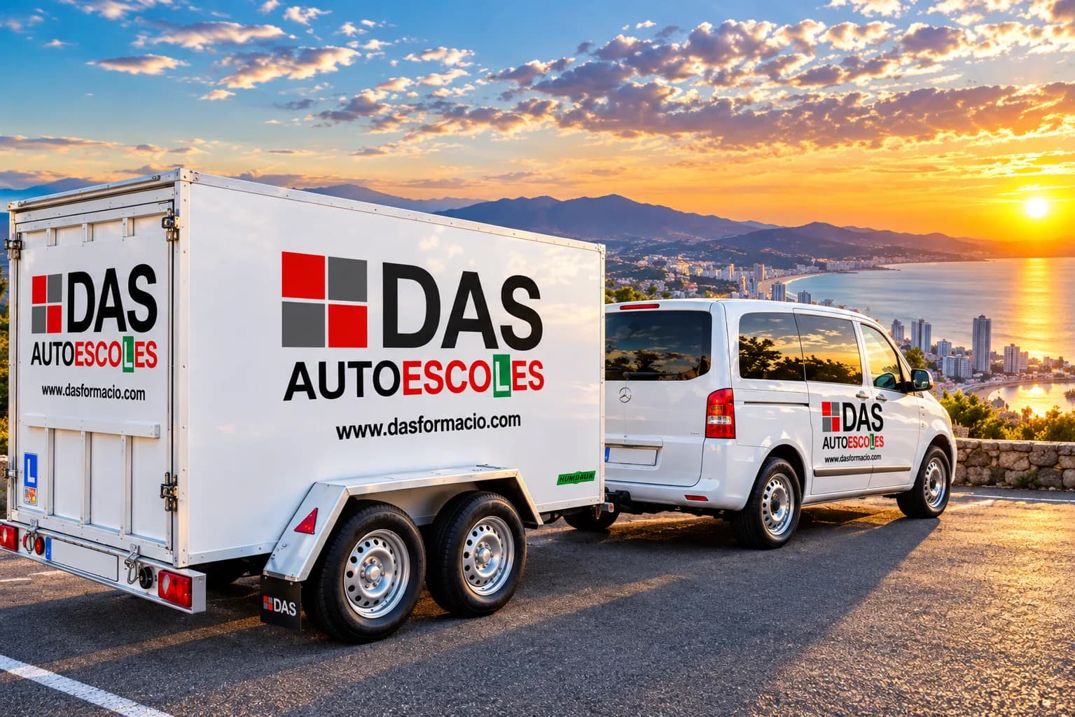 Vehículo de prácticas del permiso B+E de DAS Autoescoles